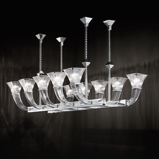 High-end modern dining table chandelier in Murano glass