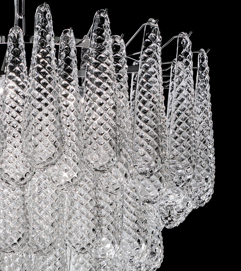 80 cm piastra glass chandelier in modernist mid-century style