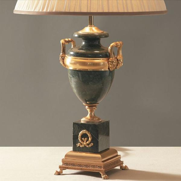 Elegant Italian marble table lamp  with 24 carat gold detail and choice of shade colour
