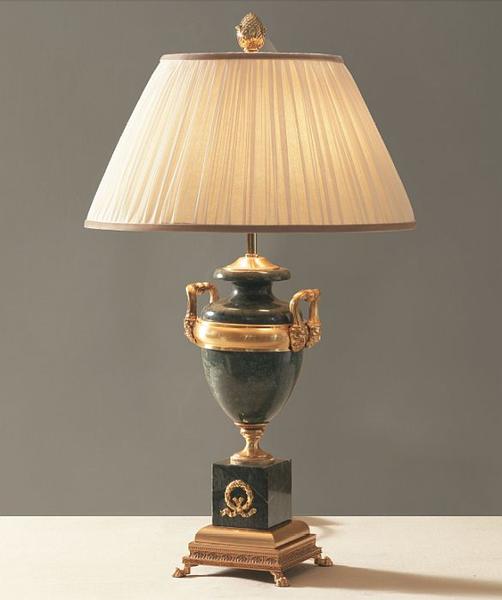 Elegant Italian marble table lamp  with 24 carat gold detail and choice of shade colour
