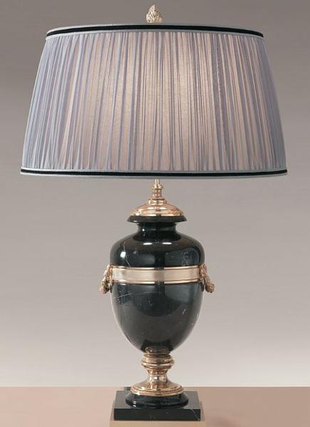 Elegant classic table lamp with  chiffon shade in four colours and 3 marble types