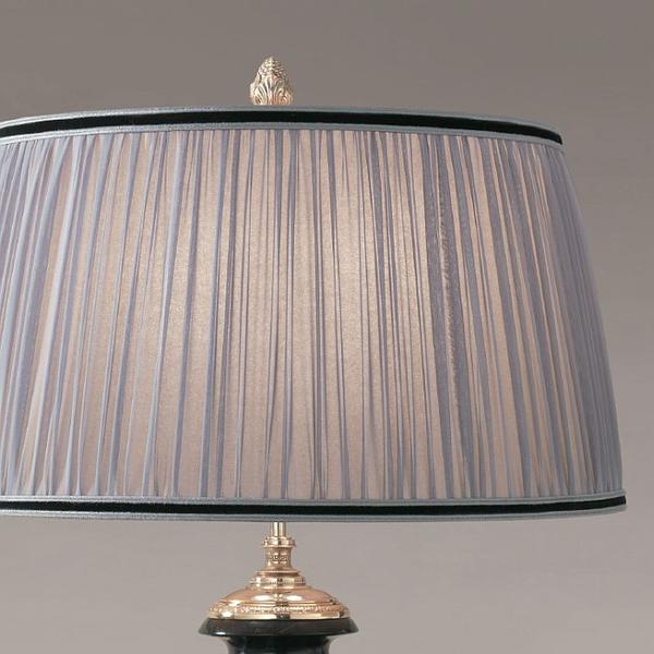Elegant classic table lamp with  chiffon shade in four colours and 3 marble types