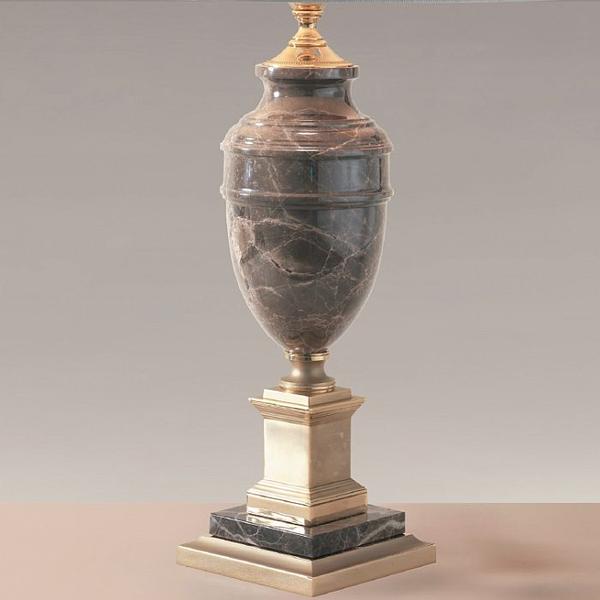 Beautiful black, cream, or brown marble table lamp with antique gold plating