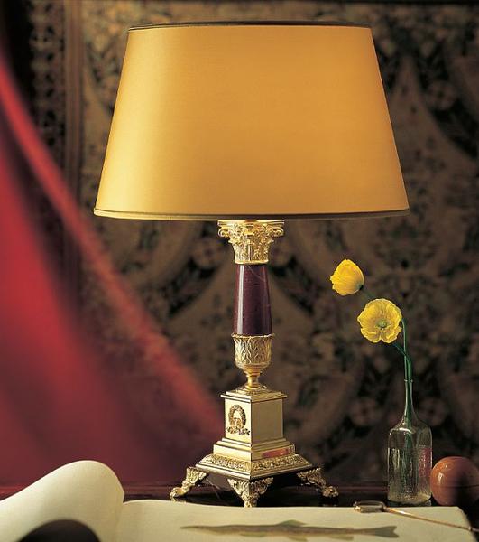 Elegant Italian table light with 24 carat gold plate and choice of 4 marble colours