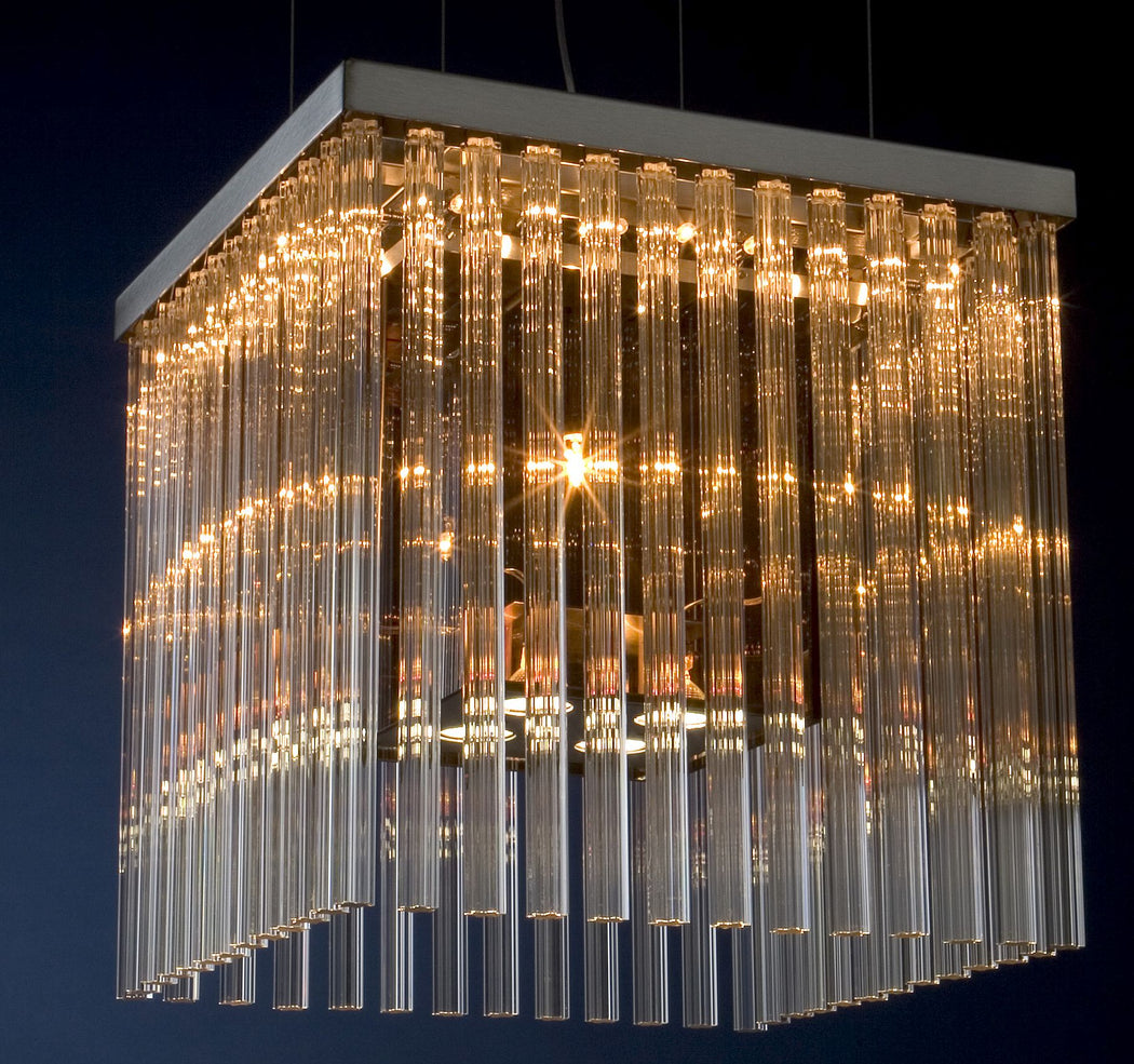 50 cm modern pendant light with glass rods in custom colors