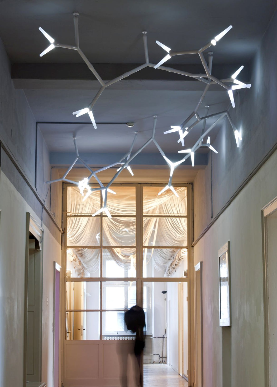 Unusual modern modular lighting system for stairwells and large areas