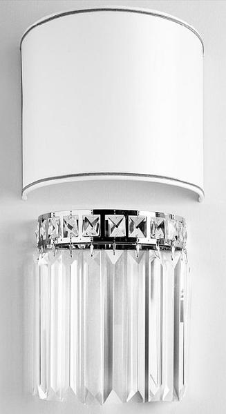 Palladium or 24 carat gold wall light with clear Italian crystal baguettes