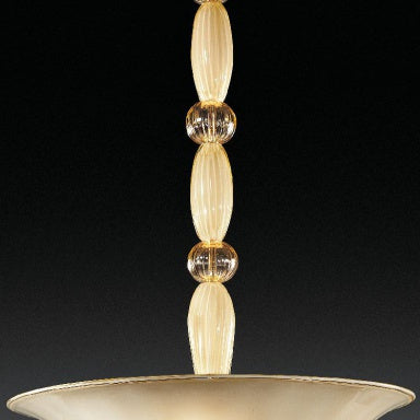Sophisticated and classic floor lamp in ivory Murano glass