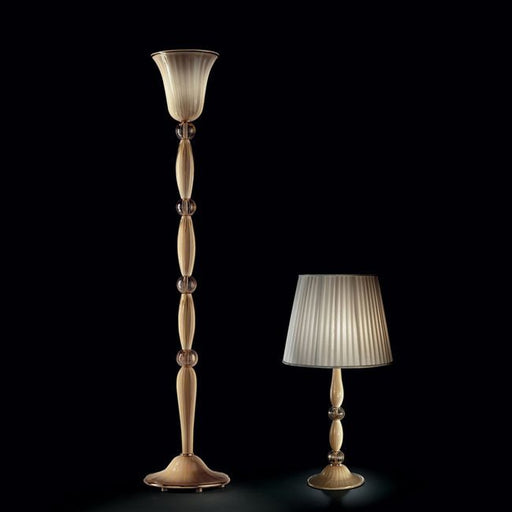 Sophisticated and classic floor lamp in ivory Murano glass