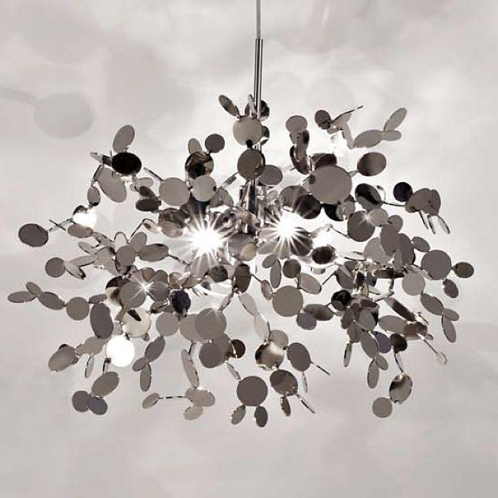 Argent 40 cm ceiling light by Terzani with reflective metal discs
