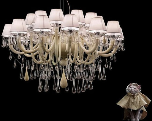 Magnificent modern cappuccino-colored Murano glass chandelier with 24 lights