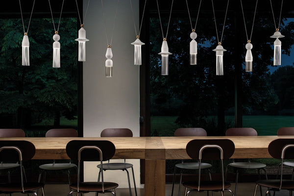 Modern 10 light composition from Italy in 4 neutral metal colors