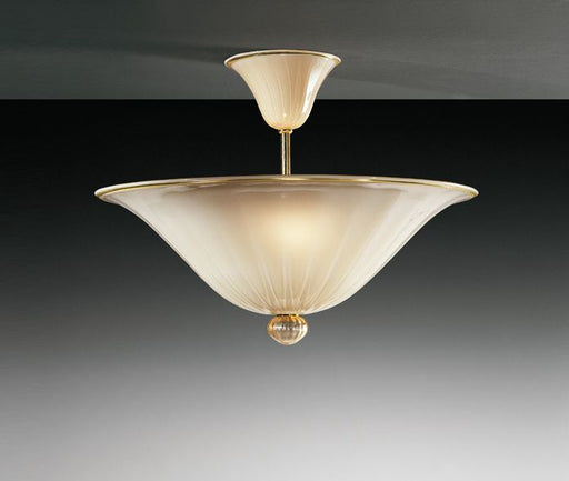 Sophisticated and classic ceiling light in ivory Murano glass