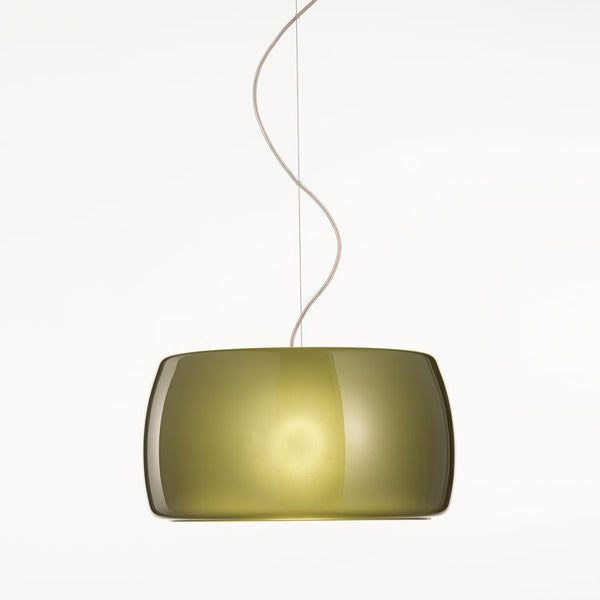 Modern blue, olive green or satin white Venetian glass ceiling pendant