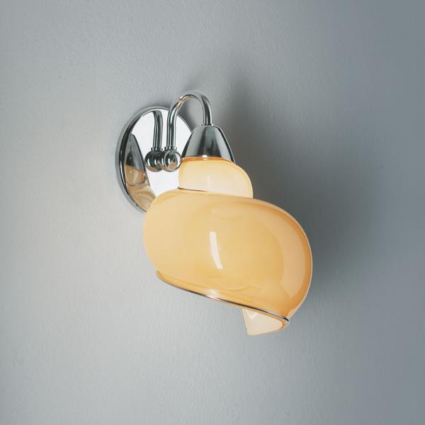 Gorgeous glossy Murano glass wall sconce in amber, red, or white