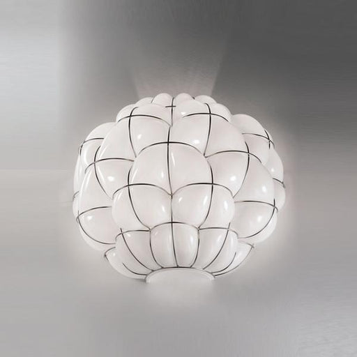 40 cm milky white or clear handblown Murano glass wall light