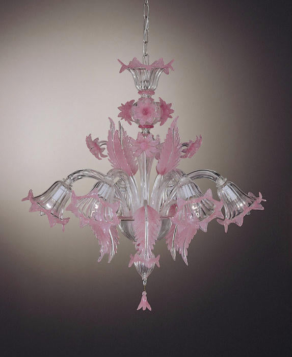 Venetian 6 light floral chandelier in bespoke colors and sizes