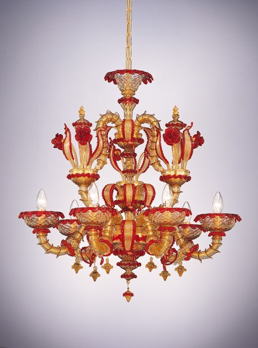 Ornate Murano centrepiece  Rezzonico chandelier with different size and color options
