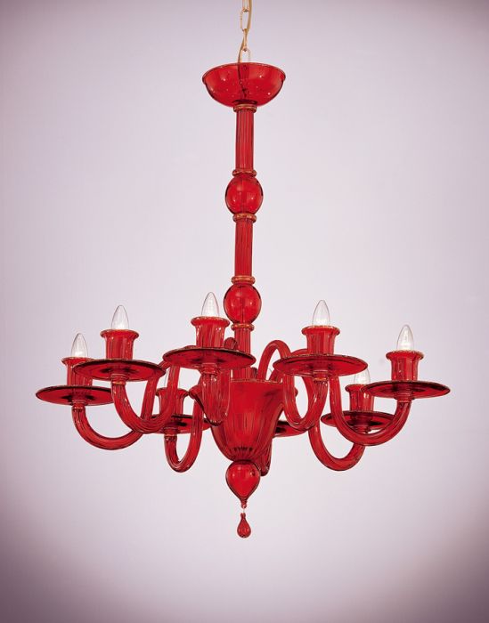 Stylish eight light Venetian chandelier with many custom possibilities