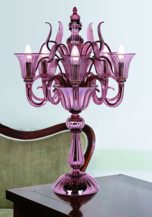 Elegant flambeau-style table lamp in a range of lovely colors