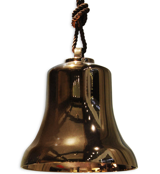 High-end glossy  ceramic bell-shaped ceiling pendant with warm bronze finish