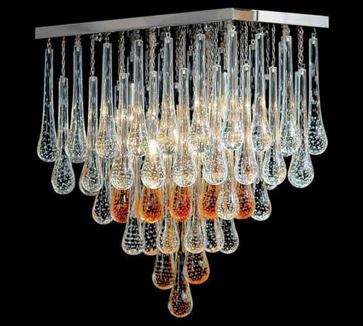 Modern Goccia chandelier with Murano glass droplets