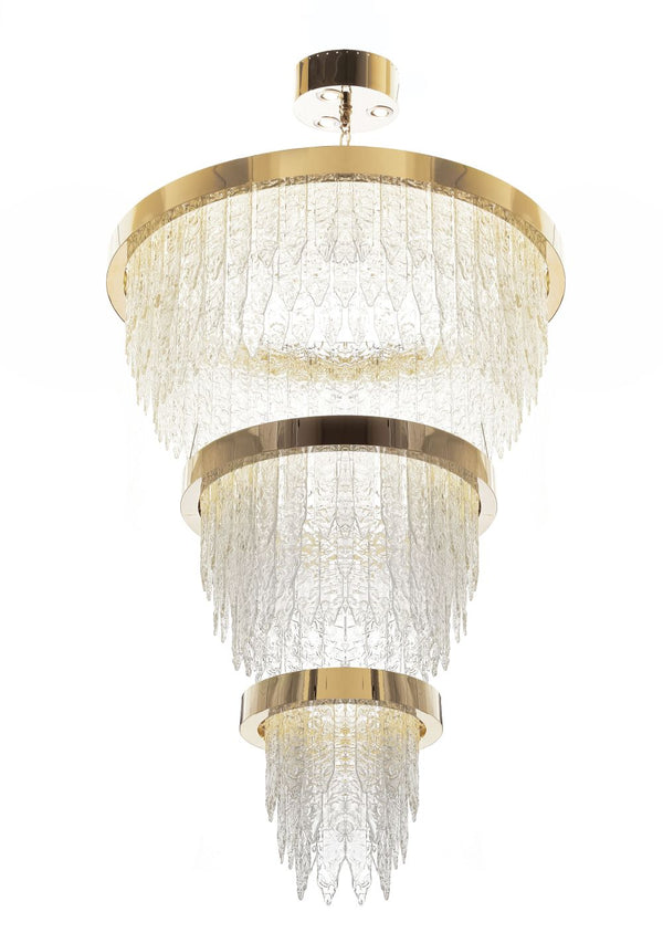 2.4 metre tall mid-century-style  Murano glass stairwell chandelier