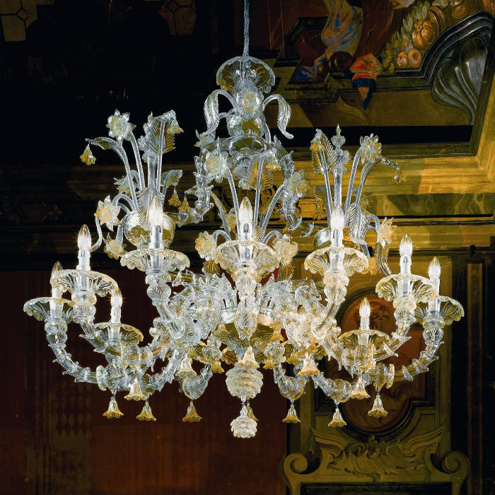 Large Murano chandelier with Rezzonico arms