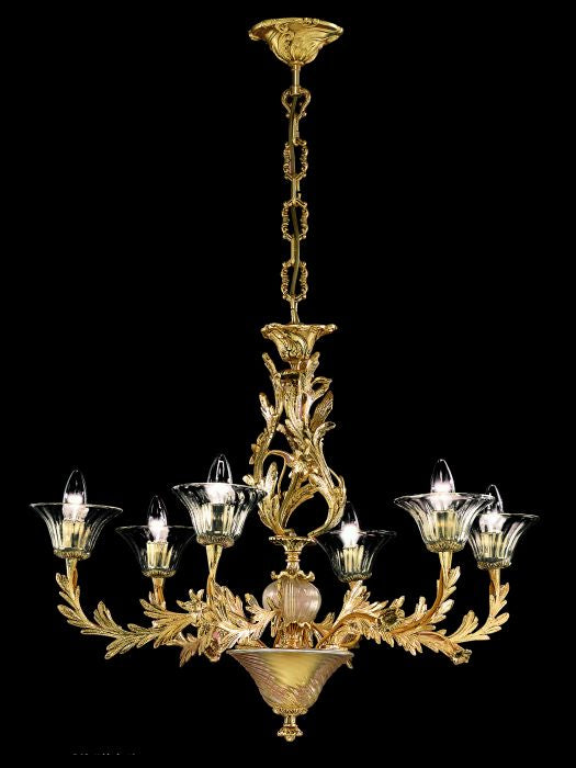 Classic brass and gold chandelier in the style of Louis XV