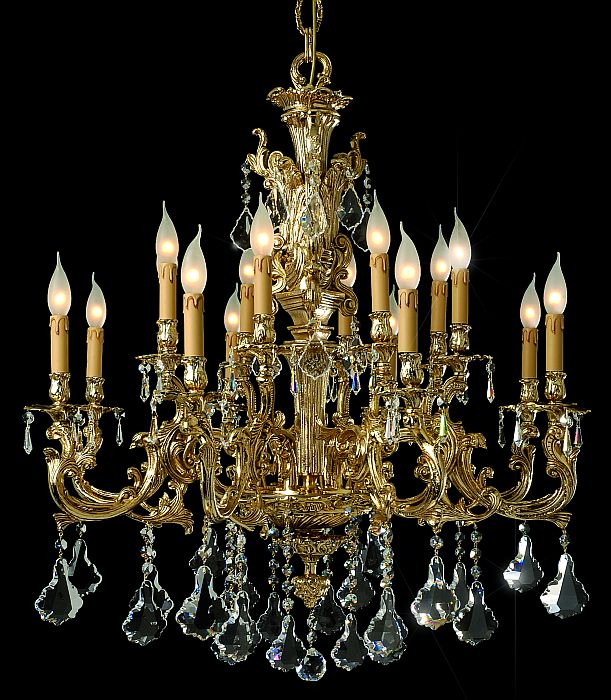 Large brass and crystal chandelier for rooms with high ceilings —  italian-lighting-center