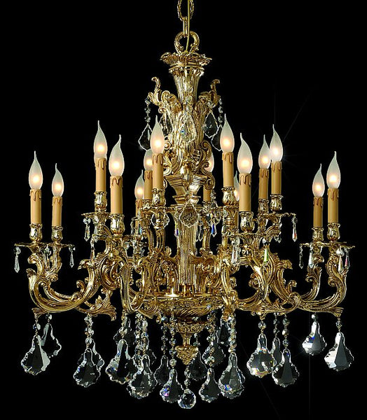 Large brass and crystal chandelier for rooms with high ceilings italian lighting center