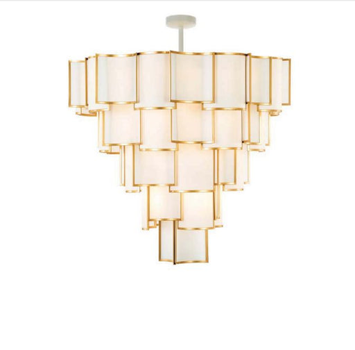 Super-stylish modernist-style chandelier with metal and shade options and 19 lights