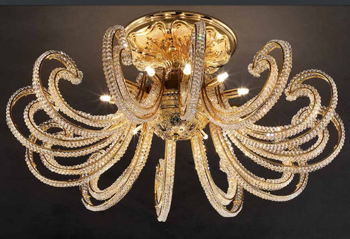 Glamorous classic silver-plated ceiling light with glittering Swarovski crystals