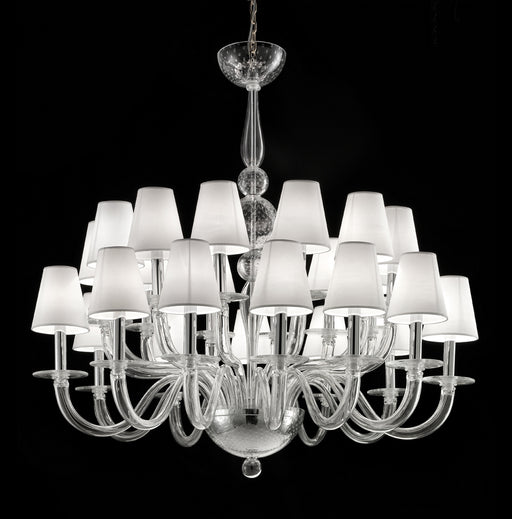 Breathtaking large Murano glass chandelier with 24 lights and bespoke color options