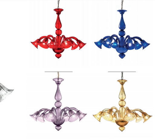 Contemporary small Murano glass chandelier with custom color options