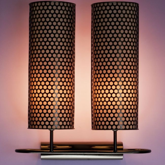 Bronze perforated metal table lamp with custom options