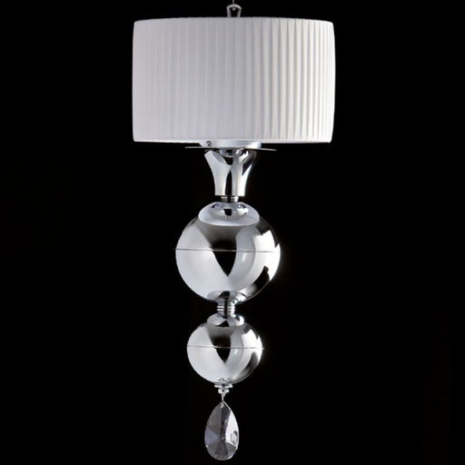 Modern chrome or gold Swarovski pendant light with custom finish options