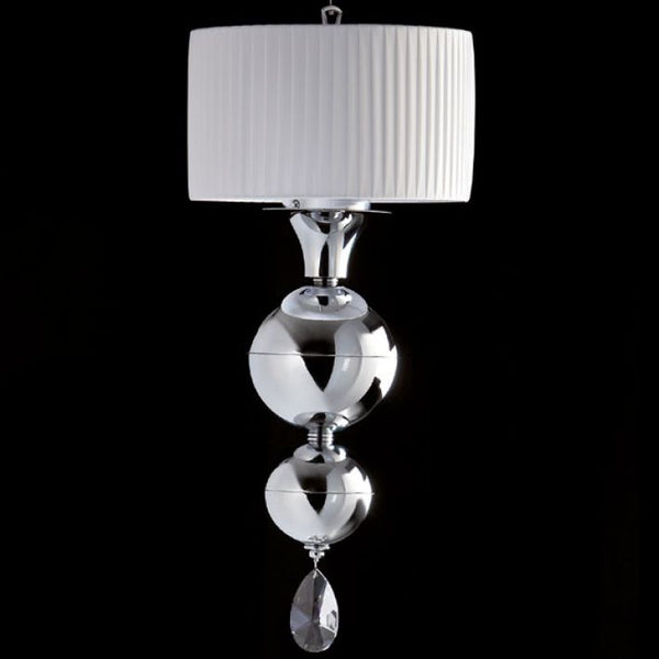 Modern chrome or gold Swarovski pendant light with custom finish options