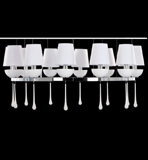Modern white, black or amber Venetian glass chandelier with choice of frame