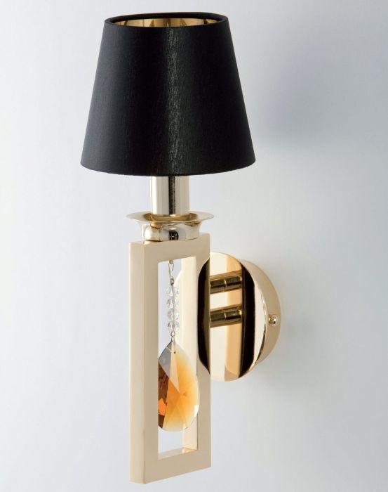 Luxury  wall light with Swarovski crystal pendant & 4 metal finishes