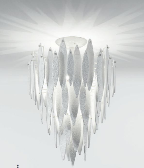 Modern Murano glass & LED ceiling pendant with custom glass colors