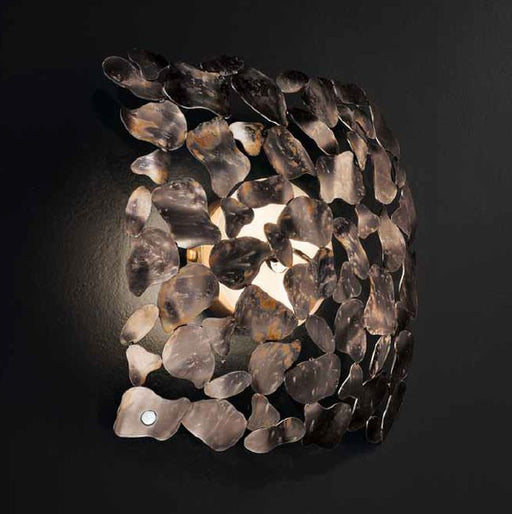 Modern rustic brown or silver steel wall lamp with decorative chains