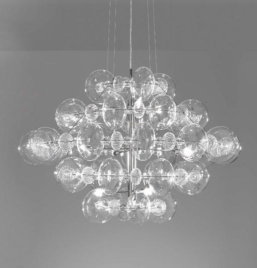 Modern clear and coloured Italian glass pendant light in several sizes and colors