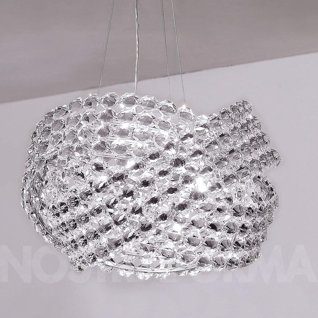 40 cm Diamante pendant light from Marchetti with clear Italian crystals