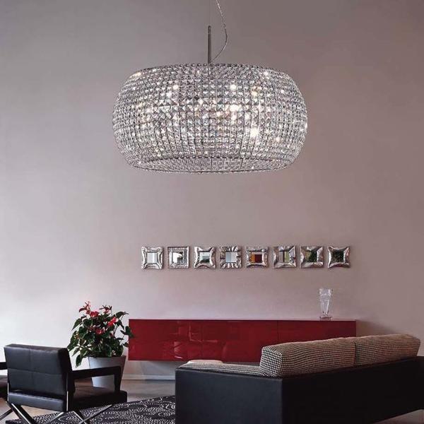 Modern crystal ceiling pendant light with Swarovski option