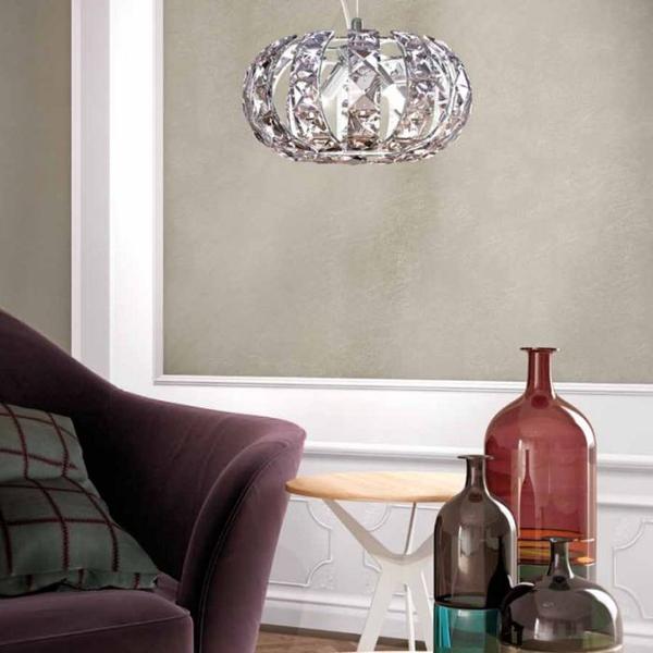 Modern gold-plated Italian pendant light with sparklingSpectra crystals