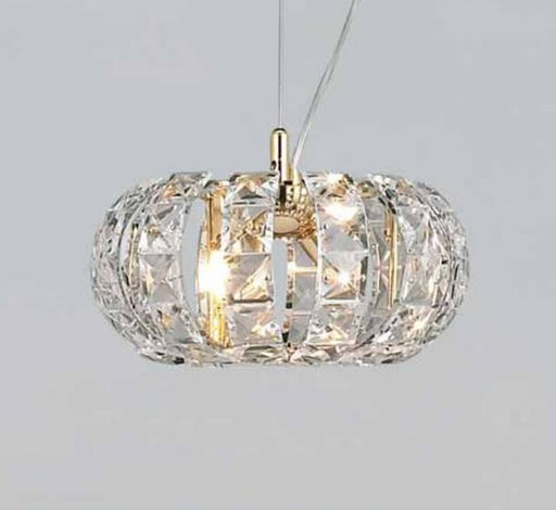 Modern gold-plated Italian pendant light with sparklingSpectra crystals