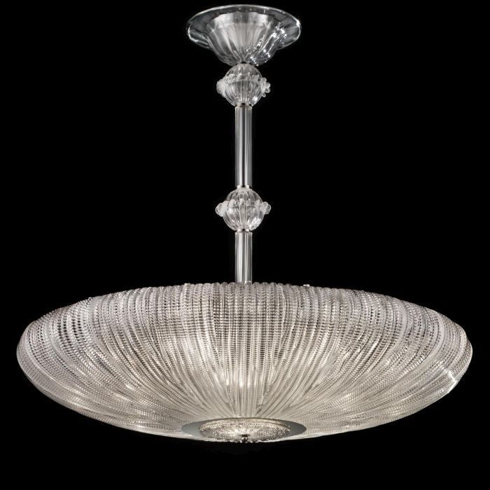 Large 1970s style Murano piastra glass ceiling light in 3 sizes