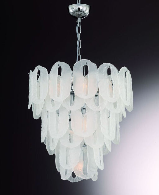 1970s style ice-white Murano glass pendant light