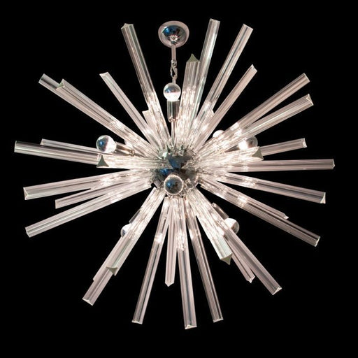 50s mid-century-style Murano glass-style Sputnik chandelier with gold or chrome frame